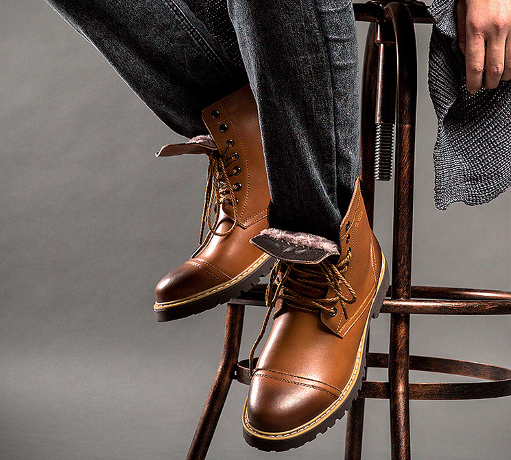 Botas Martin de Cuero Genuino para Hombre y Zapatos Casuales