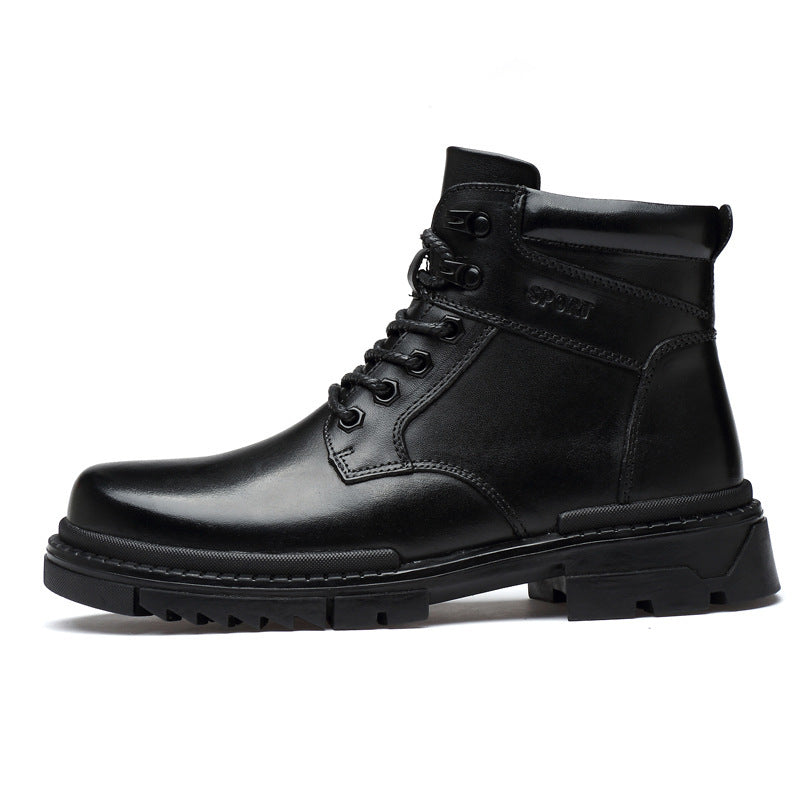 Men's Martin Boots in Genuine Leather and Cotton