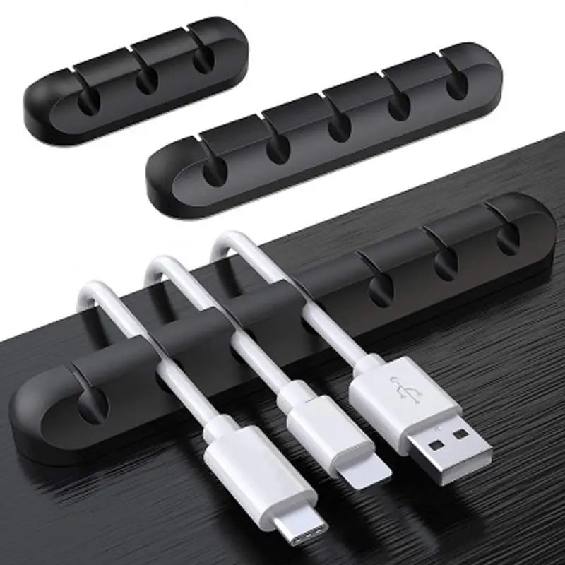 Adhesive Desktop Cable Organizer and Data Holder